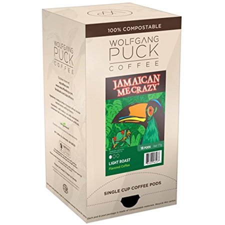 Wolfgang Puck Coffee, Jamaican Me Crazy Gram Coffee, 9.5 Gram Pods, 18 Count