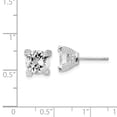 thumbnail image 2 of 925 Sterling Silver Post 8mm Cubic Zirconia Stud Earrings 8x8mm Wide Stud Earring for Women, 2 of 2