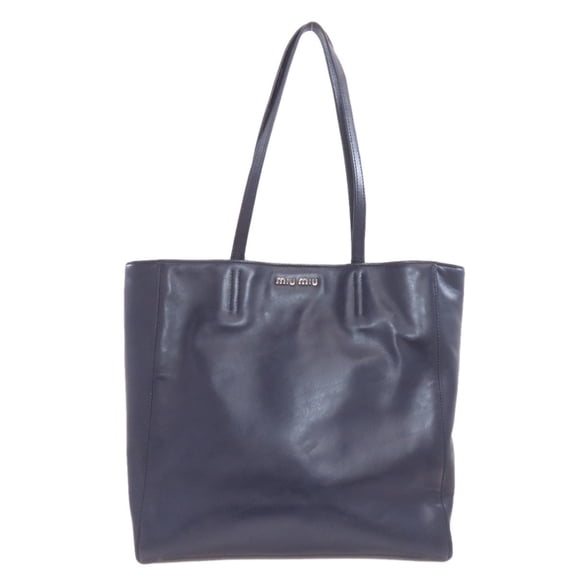 Pre-Owned Miu Miu Miu Logo Tote Bag, Leather, Women's