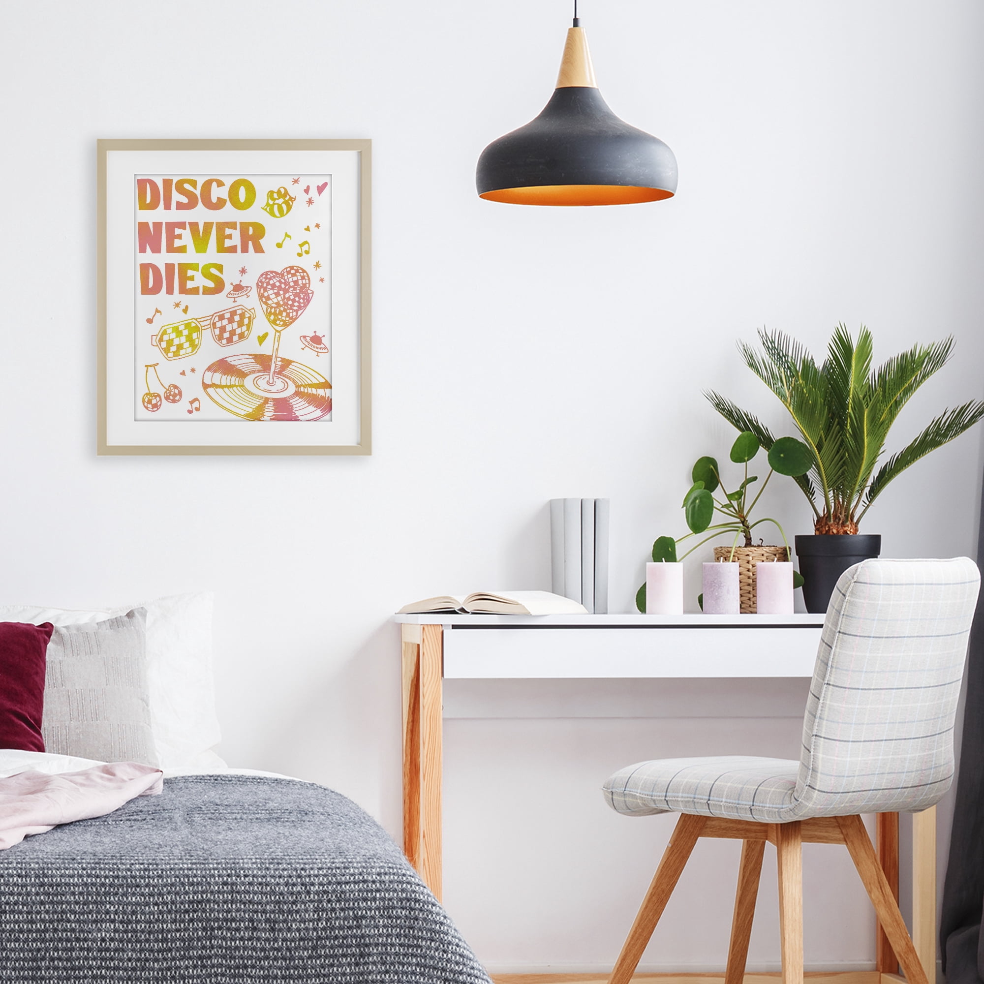 Stupell Industries Disco Never Dies Birch Framed Print Under Glass, design by Ziwei Li
