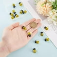 thumbnail image 3 of 15 Pcs Bee Lampwork Glass Beads Handmade Gold Animal Insect Loose Spacer Beads for DIY Bracelets Necklaces Purse Cellphone Charms Pendants Making Craft Accessories, 3 of 7
