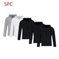 thumbnail image 2 of YLSDY Men's Basic Solid Hoodies Pack of 5, Drawstring Casual Long Sleeve Tops Pullover Hooded Sweatshirt with Pocket White XXL, 2 of 8
