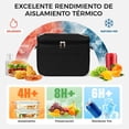 thumbnail image 3 of 2PCS Bolsa Lonchera Termica, Gran Capacidad, Aislamiento de Doble Capa, Bolsa de Almuerzo, con Asa y Correa Desmontable, para Trabajo, Escuela (Negro + Negro), 3 of 4