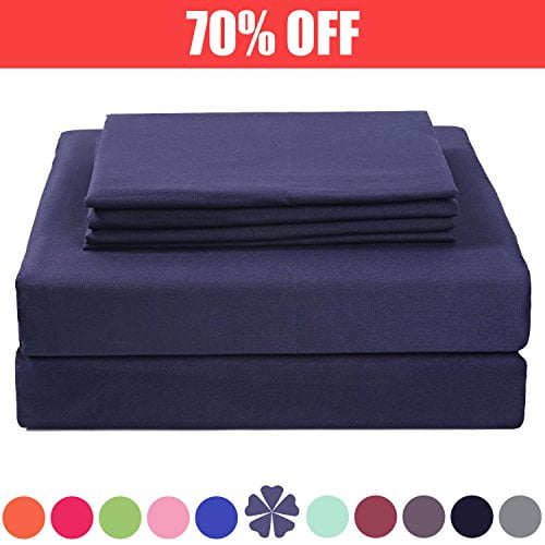 Best Season Bed Sheet Set - 1 Flat Sheet,1 Fitted Sheet and 1 Pillow Cases, Extra Soft Luxury Bedding Set,Deep Pockets,Wrinkle,Fade Resistant - Hypoallergenic- 3 Piece (Twin, Blue)
