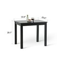 thumbnail image 2 of Livinia Cabin 33.5" Wooden Dining Table/Small Rectangular Modern Farmhouse Solid Wood Kitchen Table Desk (Black), 2 of 9