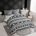 thumbnail image 3 of Erosebridal Geometric Aztec Bedding Comforter Set, Black Gray Queen Bedding Sets, Gray Reversible 7pcs, 3 of 6