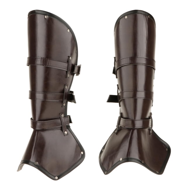 Leg Guard Cosplay Costume Halloween Metal Rivets Decor Wearable Adjustable Shoes