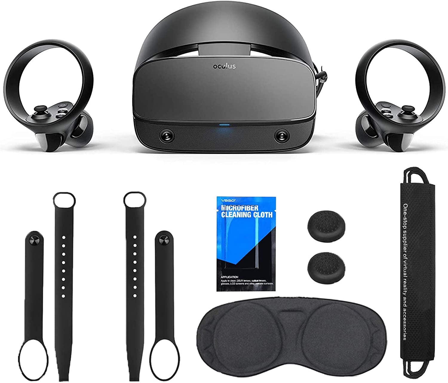 Oculus - Rift S PC-Powered VR Gaming Headset - Black, Two Touch  Controllers, Fit Wheel Adjustable Halo Headband, Motion Insight Tracking  Sensor, 