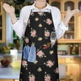 thumbnail image 6 of Pioneer Flower Floral Print Pattern Cotton Linen Apron with Pockets, Waterproof Adjustable, 33x27 Inch for Kitchen, Gardening, BBQ, Salon, 6 of 6