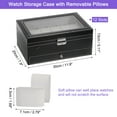 thumbnail image 2 of Multipurpose Watch Box 12 Slots 2 Layers Display Cases with Clear Top, Black, 2 of 6