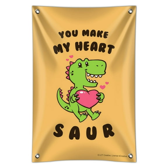 You Make My Heart Saur Soar Dinosaur Love Funny Humor Home Business Office Sign