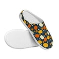thumbnail image 3 of Daiia Autumn Pumpkin Maple Leaf Plants Print Women’s Fuzzy Slippers Memory Foam Lightweight House Shoes Cozy Loafer Flannel House Shoes-44/45, 3 of 7
