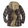 DDAPJ pyju Men's Sherpa Lined Flannel Shirt Jackets s,Winter Thick Warm Coat Drawstring Long Sleeve Plaid Hooded Jacket Casual Snap Front Fleece Jacket
