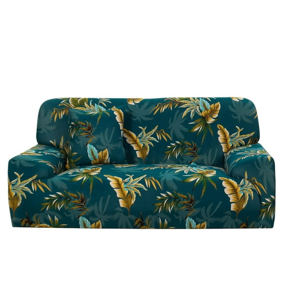 Unique Bargains 1-Piece Oriental Printed Stretch XL Sofa Couch Cover, Green