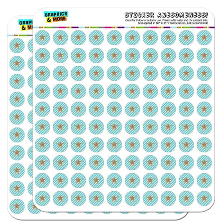 Tropical Scrapbook Stickers - Starfish Fun Tropical Beach Birthday Wedding 1/2