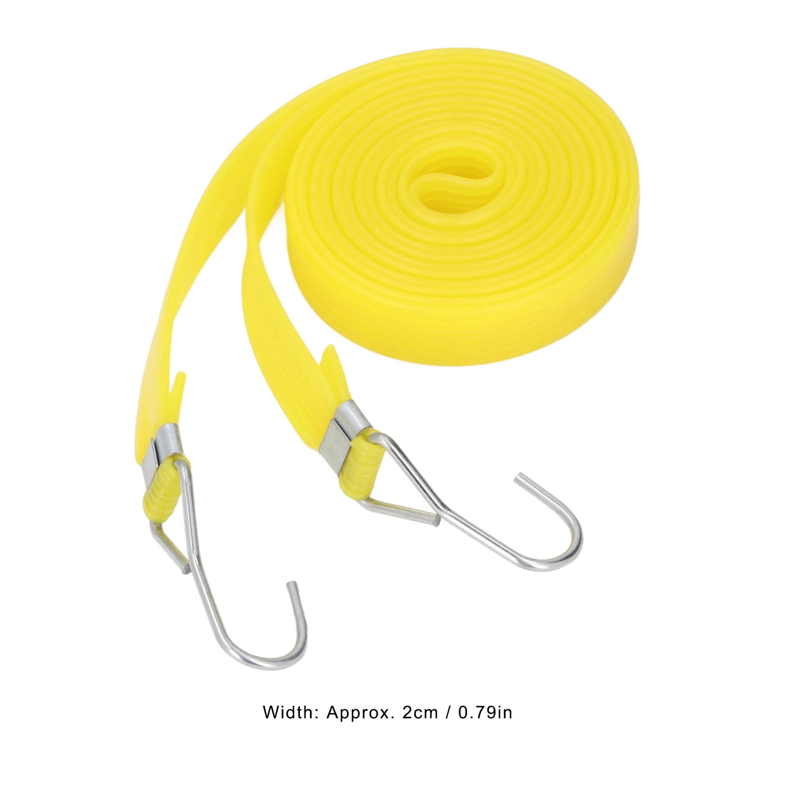 YAHHU 10 Pieces Heavy Duty Outdoor Bungee Cords Set, 13.1 ft / 4 m Extra Long Flat Bungee Strap Tie Down Rope for Securing Transport Cargo on Cars, Trucks, Motorcycles and Camping Tents, Yellow