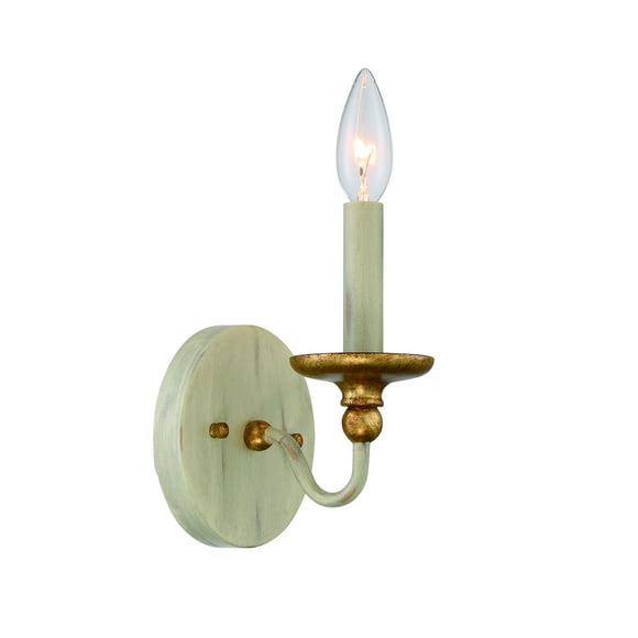 Minka-Lavery Westchester Farm House White Gilded Gold 1-Light Wall Sconce