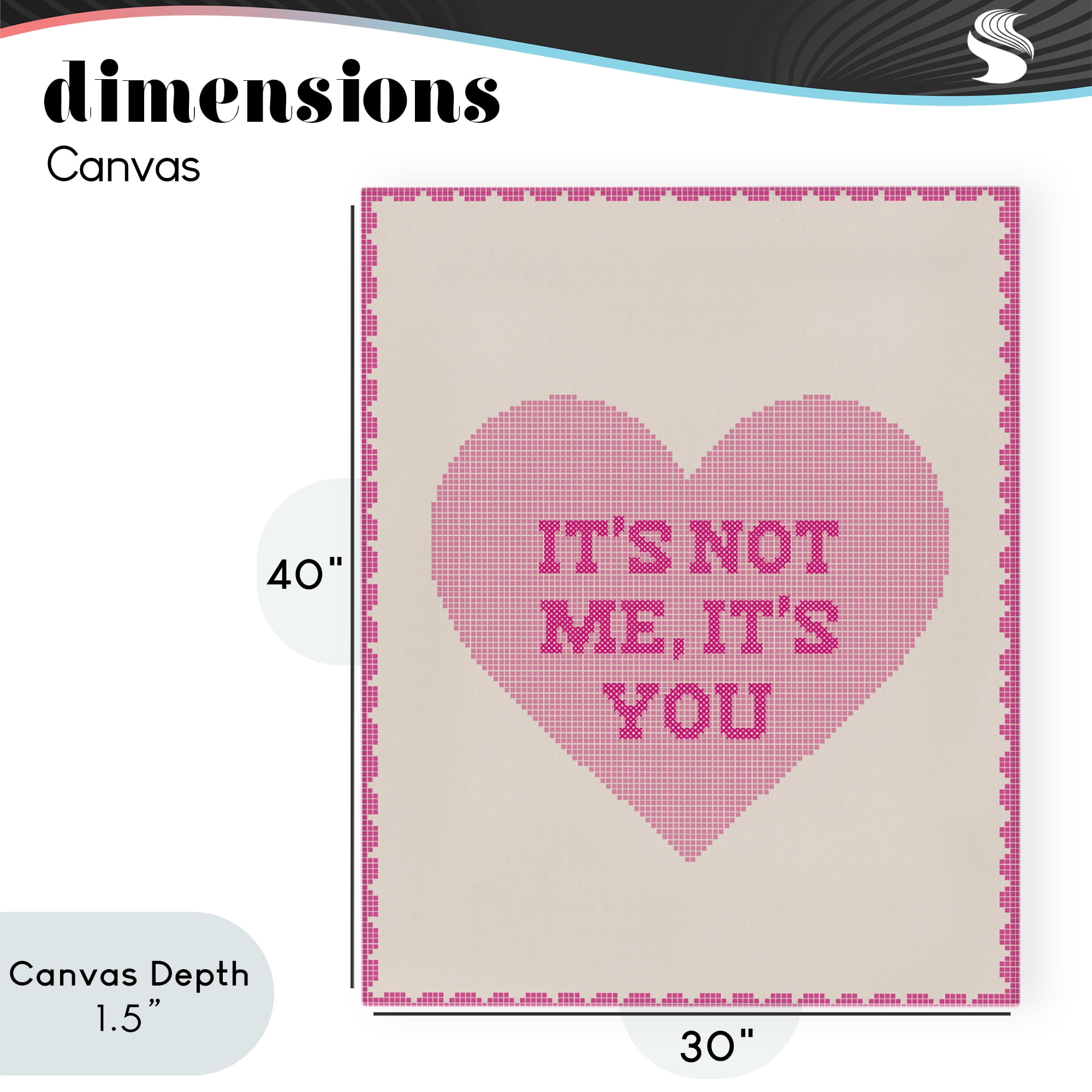 Stupell Industries Not Me It's You on Heart Canvas Wall Art, design by Lil' Rue