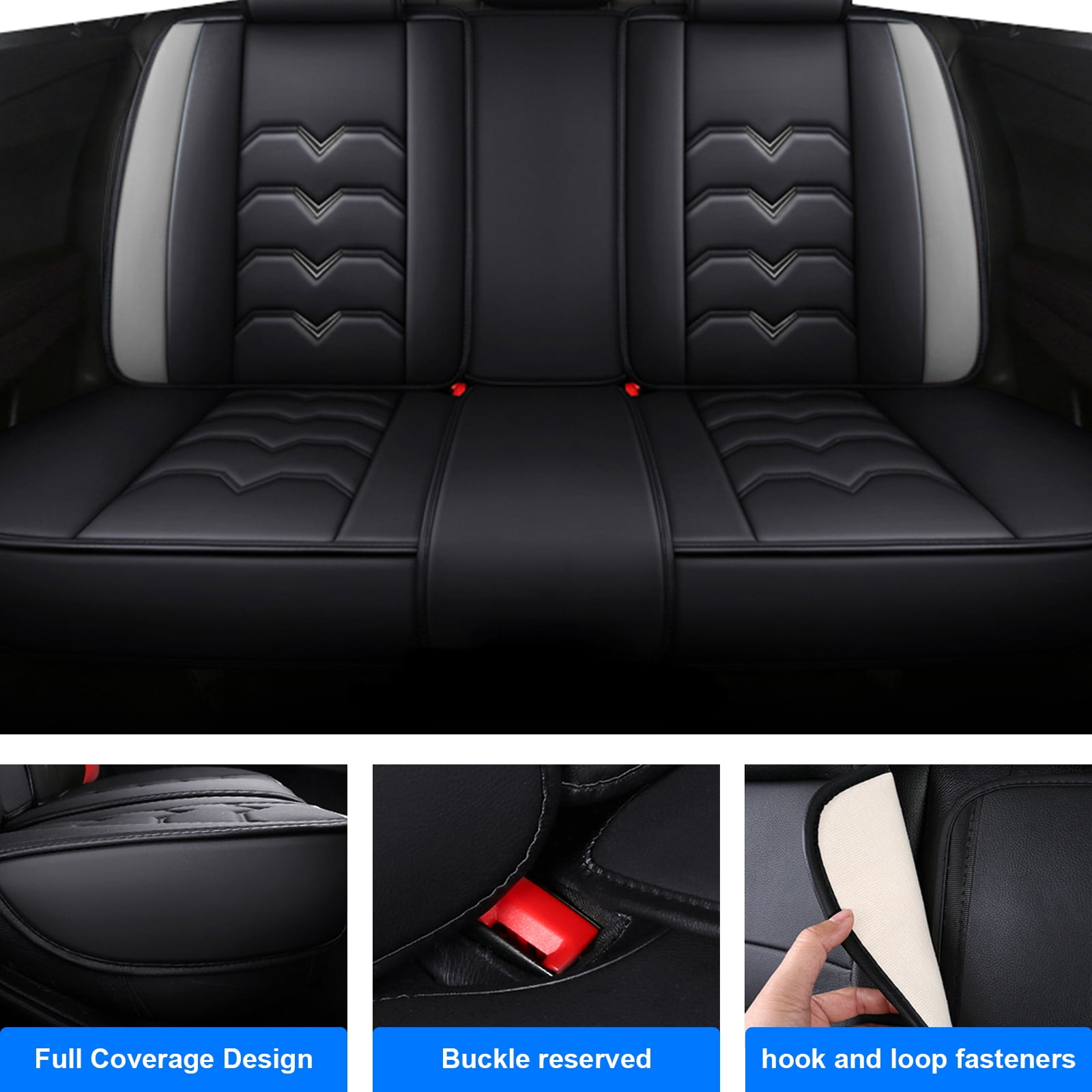 Car Seat Cover for Subaru Crosstrek Forester Outback Legacy Impreza WRX 2000-2026, Waterproof PU Leather Seat Cushion Protector Full Set Black Gray