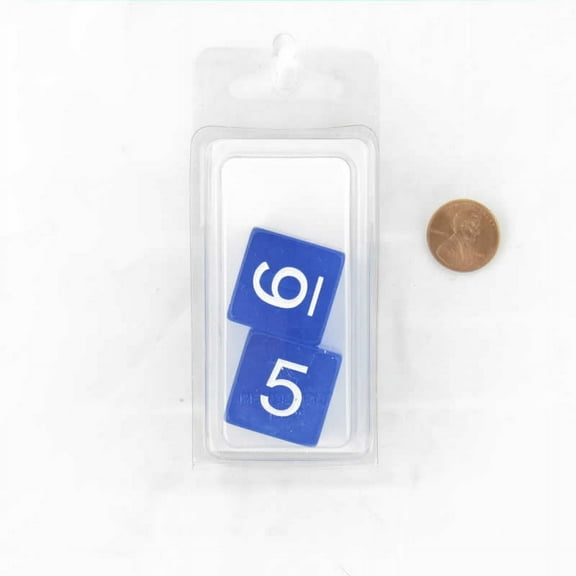 Blue Jumbo Transparent Dice with White Numbers D6 25mm (1 inch) Set of 2 Wondertrail