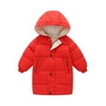 thumbnail image 2 of Godderr Toddler Kids Puffer Down Jacket for Baby Hooded Winter Coat Puffer Outerwear Jackets for 2-10Y Autumn Winter Warm Mid-Length Casual Down Boys Girls Jacket, 2 of 5