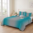 thumbnail image 2 of Twin XL Quilt Set 68''x98'', Turquoise Ombre Lightweight Summer Bedspread Coverlet Set with 2 Pillow Shams, Grey Modern Art Farmhouse Breathable All Season Quilt Bedding for Dorm/Guest Room, 2 of 9