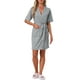 thumbnail image 1 of Bata de baño INSPIRE CHIC para mujer, de waffle, con mangas cortas, cintas de envoltura, ropa de casa suave con bolsillo, talla XL, gris, 1 of 6