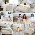 thumbnail image 5 of 3 Piece Weeping Flowers Duvet Cover Set California King,Microfiber Comforter/Quilt Cover with Corner Ties and 2 Pillowcases,Yellow Grey Spring Floral Rustic Burlap Soft Bedding with Zipper Closure, 5 of 8