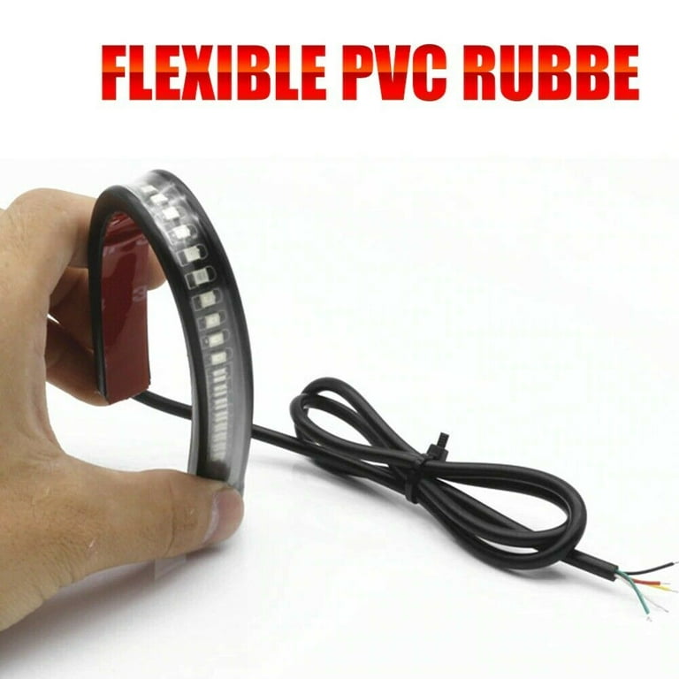 Supporto per targa a LED per moto, quad, ATV, freno e running, luce posteriore, per bobber, Cafe, Racer, Clubman, Cruiser, personalizzabile (nero/rosso