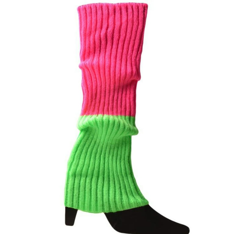 Women Autumn Leg Warmers. Solid Color/rainbow/splicing Footless Stretch  Knitted