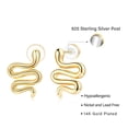 thumbnail image 2 of TINGN Gold Snake Earrings Sterling Silver Post Small Snake-shaped Stud Earrings, 2 of 5
