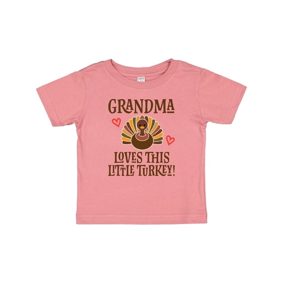 Inktastic Thanksgiving Grandma Little Turkey Boys or Girls Baby T-Shirt