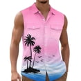 thumbnail image 2 of Noric Men's Sleeveless Hawaiian Shirt Print Button Up Tank Tops Loose Fit Beach Vest for Summer Holiday, 2 of 6