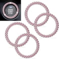 thumbnail image 1 of 4Pcs Pink Bling Crystal Rhinestone Car Ignition Button Ring, Car Emblem Sticker with 35 Pcs Sparkling Rhinestones for Engine Ignition Key Button, AC Control Knobs, Volume and Tune Knobs, 1 of 8