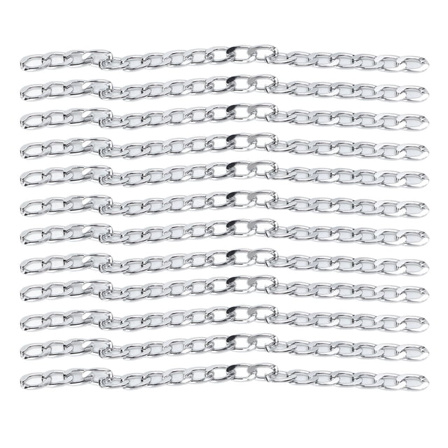 Cadenas de aluminio para bordillo de 32,8 pies, estilo elegante, cadena artesanal de Metal para tablero publicitario, bolso, joyería