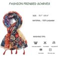 thumbnail image 3 of HSHDLDF Foulard Boho pour Femmes Légère à Imprimé Floral Foulard Automne Hiver Mode Châle à Franges, 3 of 7