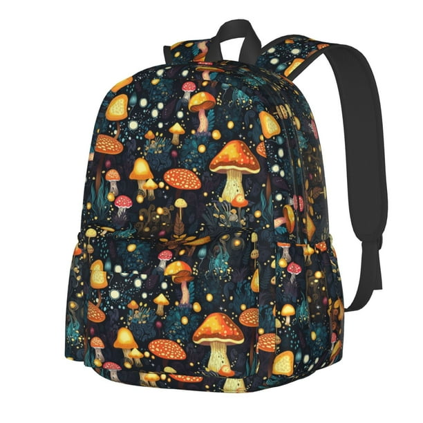 Disketp Colorful Plants Mushroom Mochila Escolar de Gran Capacidad y Peso Ligero, Mochila de Viaje Ideal para Escuela, Trabajo y Uso Diario, Cómoda y con Estilo