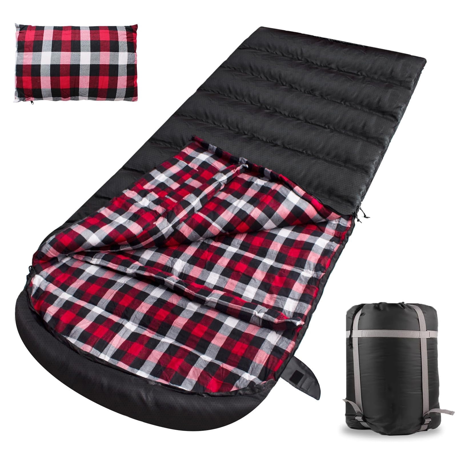 Oalyip Flannel Sleeping Bag XXL with Pillow and Sack photo 1
