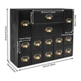 thumbnail image 3 of ToppiJoy Vintage Free Standing Apothecary Cabinet Dressers Label Holder Wooden 14 Drawers Organizer(Black), 3 of 22