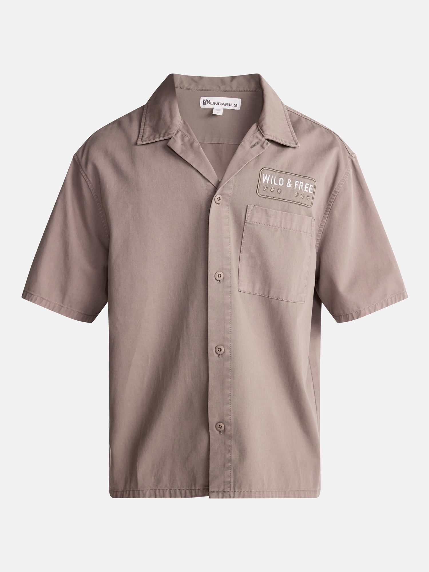 No Boundaries Boxy Fit Emboridered Mechanic Shirt, Men's XS-5XL