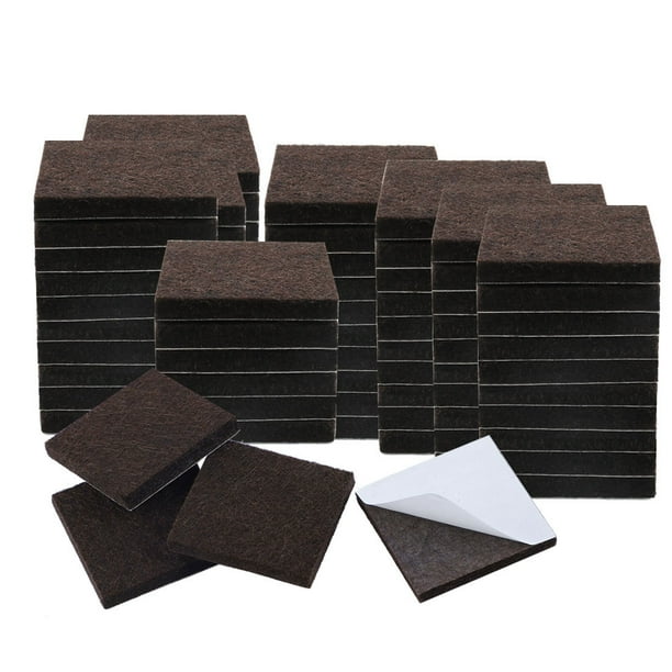 80pcs Felt Furniture Pads Square 1" Floor Protector for Table Chair Leg