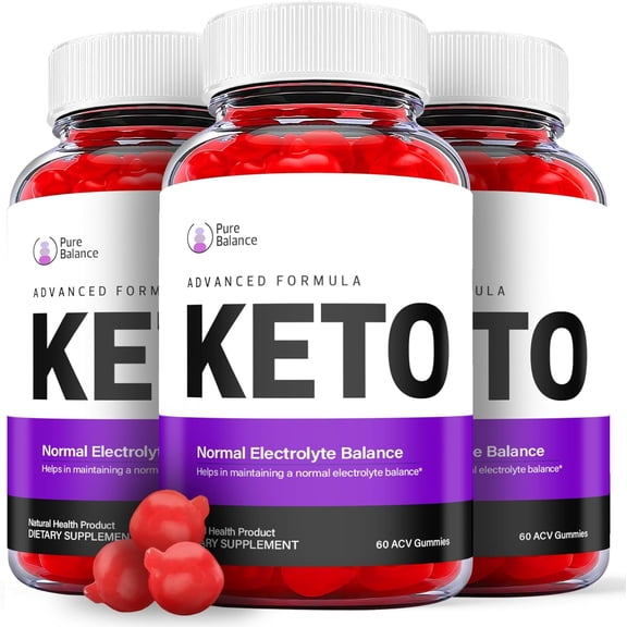 (3 Pack) Pure Balance Keto ACV Gummies - Apple Cider Vinegar Supplement for Weight Loss - Energy & Focus Boosting Dietary Supplements for Weight Management & Metabolism - Fat Burn - 180 Gummies