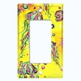 thumbnail image 2 of Metal Light Switch Wall Plate Outlet Cover (Jellyfish Sea Snail Starfish Yellow Glitter Reef Bubbles - Single Rocker), 2 of 2