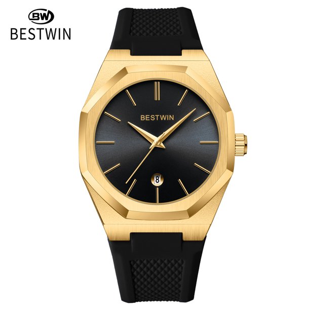 Bestwin Quartz Wholesale Fashion Silicone Strap Calendar Men's Quartz Wrist Watch - Luxury Waterproof Fashion Business Casual Sport Watches with Luminous Calendar Analogue Face