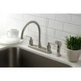 thumbnail image 2 of Kingston FB798SVLSP Serena Two-Handle 4-Hole 8" Centerset Kitchen Faucet with Side Sprayer in Brushed Nickel, 2 of 7