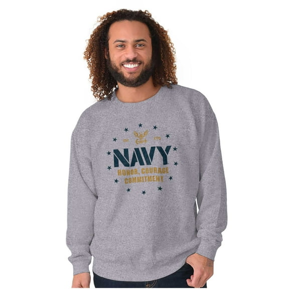 US Navy Anchor Logo Honor Courage Unisex Plus Size Sweatshirt Brisco Brands 2X