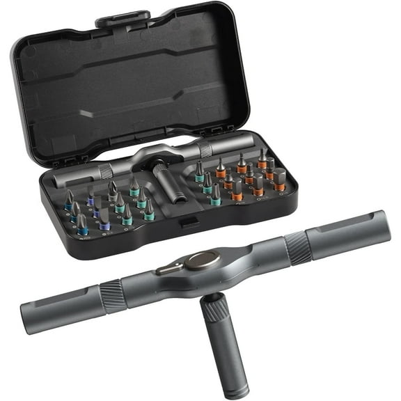 24 in 1 Ratchet Screwdriver Set， S2 Alloy Steel Precision Bits, Ideal for Home, DIY
