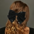 thumbnail image 2 of Unique Bargains 1 Pc Hair Barrettes Fashion Double Layer Bow Hair Clip Black, 2 of 5