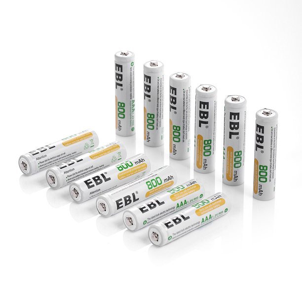 EBL 12Pack 1.2v AAA Battery 800mAh NiMH Rechargeable Batteries