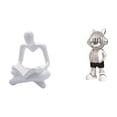 thumbnail image 1 of Estatua de pensador de abstracto creativo, escultura artesanal, adorno de mesa moderno, decorativo para sala de estar, estante para chimene, 1 of 8